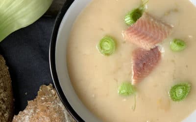 aardappel venkelsoepje met palingfilet