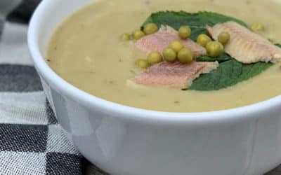 zomerse erwtensoep met palingfilet