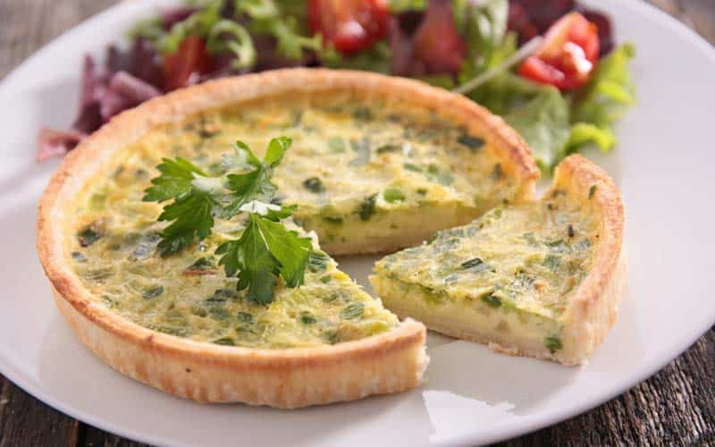 quiche met prei en paling