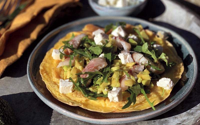 omelet met feta en paling