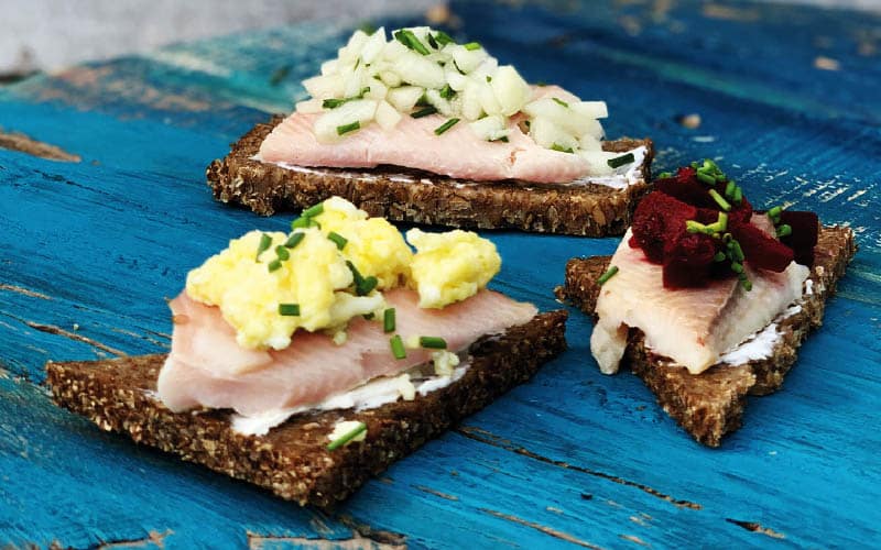 roggebroodjes met paling