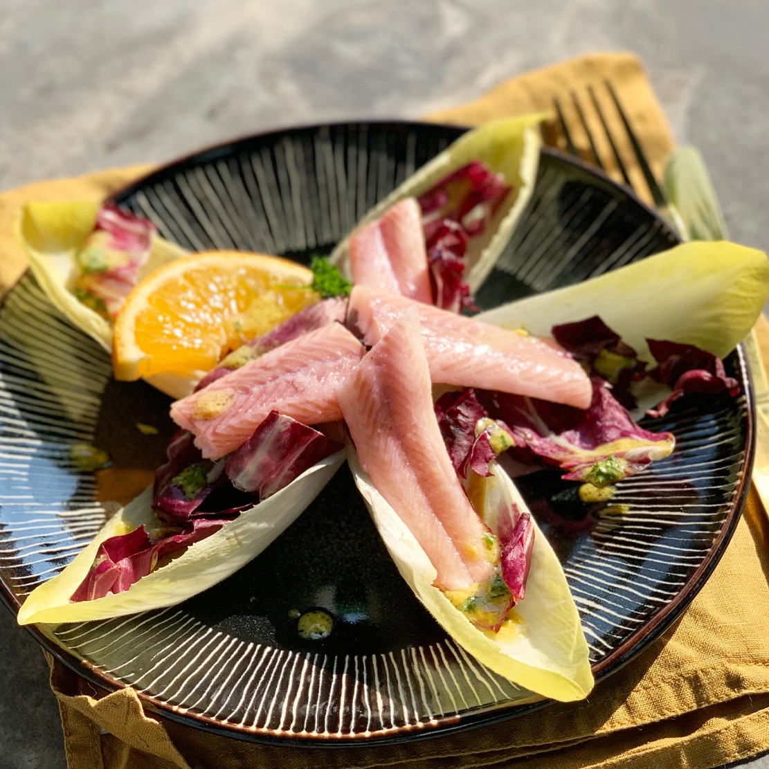 Witlofsaladevk Bagel met gerookte paling paasrecept
